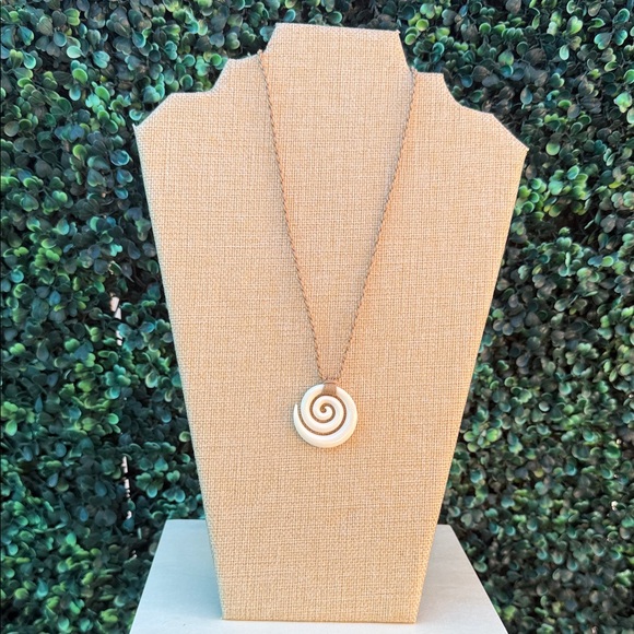 Jewelry - Spiral Pendant Necklace in Cream Tones – Unisex
